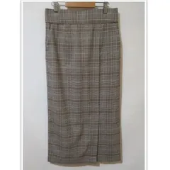 【GLOBAL WORK】 グローバルワーク　チェック柄　タイトロングスカート　サイズ　L  カラー　グレー系