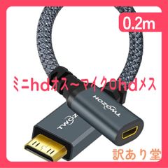 Twozoh Mini HDMIオス-Micro HDMIメスアダプターケーブル Dタイプ Micro HDMI HDMIマイクロ ソケットメス-CタイプミニHDMIオス変換アダプター 3D/4K 1080P (20cm/0.6フィート