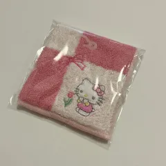 サンリオ ハローキティ 刺繍 ピンク CHECK ハンカチ タオル