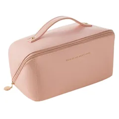 化粧ポーチ バニティポーチ コスメ メイク 小物入れ かわいい おしゃれ ブラック 大容量 旅行 グッズ ポケット ファスナー コンパクト 軽量 ピンク 大きめ (ピンク) 0