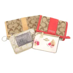 コーチ COACH 4点セット 二つ折り財布 コインケース ウォレット シグネチャー ベージュ 白 ホワイト /AE