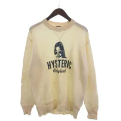 ヒステリックグラマー HYSTERIC GLAMOUR セーター ニット 長袖 ヒスガール クルーネック リネン混 ロゴ プリント 02171NS04 アイボリー M