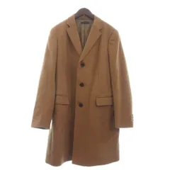 ユニクロ UNIQLO 美品 チェスターコート ロング丈 長袖 総裏 ウール カシミヤ混 400518 茶 ブラウン L