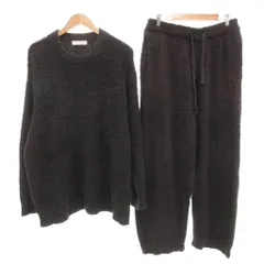 ジェラートピケオム GELATO PIQUE HOMME セットアップ ルームウェア トレーナー パンツ M イージー ロゴ刺繍 長袖 紺 ネイビー /AE