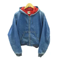 カーハート carhartt ヴィンテージ 70s 初期型 アクティブジャケット パーカー ジップアップ デニム生地 XL インディゴブルー 1120