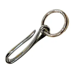 キーリング ビンテージ メタリック ウォレットチェーン ハンドメイド アンティーク キーフック ツリバリ 釣り針 丸カラビナ キーホルダー 釣丸 [DAZUMA]