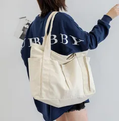 トートバッグ 大容量 大きめ キャンバス 無地 白 レディース メンズ 旅行 鞄