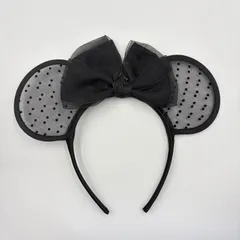 ディズニー カチューシャ ミニーマウス 黒 レース