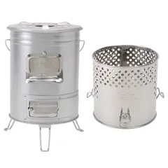 【新品】[セット] tab. 缶ストーブEX [エキスパートモデル]  + ファイヤーブースター  ■焚き火台 ■簡単着火 ■コンパクトウッドストーブ ■折りたたみ脚 ■キャンプ アウトドア ■災害時にも【田中文金属】