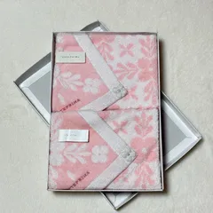 【未使用品】ANTEPRIMA アンテプリマ タオルハンカチ ピンク 花柄 2枚セット 綿100% 日本製