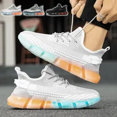 スニーカー メンズ 軽量 通気性 スポーツシューズ ウォーキング ジョギング 厚底 おしゃれ プレゼント 運動靴 通学靴 ランニング 男性用 学校 スポーツ 歩きやすい アッパーニット 半透明ソール