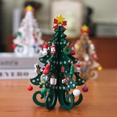 ★注目商品★クリスマスツリー飾り、グリーンツリーにカラフルな飾り付き (グリーン) 0