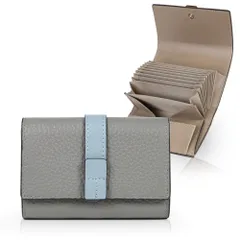 LASIEM(ラシエム) 【選べる12色×バイカラー】 財布 レディース ミニ財布 小さい財布 折り畳み財布 お札が折れない 三つ折り 3つ折り コンパクト グレー