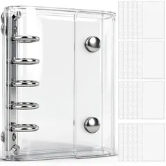 特価商品　シール帳 透明 m5 シール バインダー OKAWASI 女の子 はがせる 詰め替え可能 バインダー 透明ルーズリーフ20枚付き