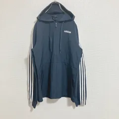 【人気】00s adidas アディダス　フルジップナイロンパーカー　紺　M