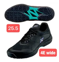 YONEX ソニケージワイド テニスシューズ 4E wide クレー・砂入り人工芝用 007 ブラック 25.5