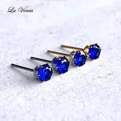 ✴︎奇跡のブルー✴︎ つけっぱなしOK ブルースピネル 宝石質 AAA 一粒 ピアス 4mm 316 サージカルステンレス 両耳用 金属アレルギー対策 スタッド 8月誕生石