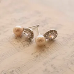 【金属アレルギー対応】 華奢な雫のピアス あこや真珠 ジルコニア