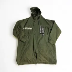 カーキ色 フード ロング マウンテンパーカー アウター L