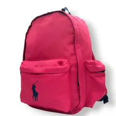 【未使用級】ポロ ラルフローレン リュック・デイパック バックパック ナイロン ピンク ネイビー ポニー刺繍 ロゴ A4収納可 軽量 大容量 カジュアル レディース メンズ ユニセックス 通勤 通学 旅行 シンプルデザイン クリーニング済み 自立可 u13