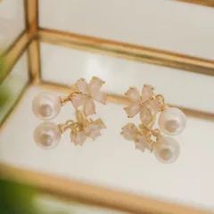 ジルコニアSAKURAピアス アコヤ真珠 7.5mm