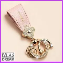 【在庫僅か】キーホルダー バッグチャーム ラインストーン　レディース メンズ兼用 花 ラインストーン 高級感 ピンク かわいい おしゃれ プレゼント ギフト 　キーリング　大人可愛い