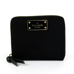 ケイトスペード 二つ折り財布 ラウンドジップ ウォレット ブランド レディース ブラック Kate Spade 【中古】
