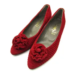 イヴサンローラン パンプス アーモンドトゥ シューズ ブランド 靴 赤 レディース 35サイズ レッド YVES SAINT LAURENT 【中古】