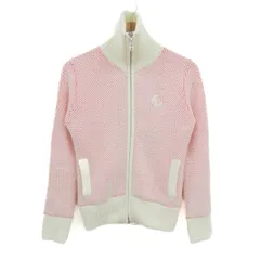 キャロウェイ ブルゾン ジャケット ゴルフウエア ブランド ウール混 アウター 白赤 レディース Mサイズ ホワイト×レッド Callaway 【中古】