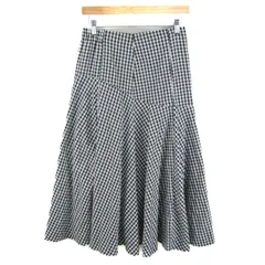 トッコ クローゼット フレアスカート ギンガムチェック ボトムス レディース Mサイズ ホワイト×ブラック tocco closet