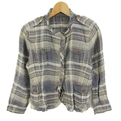 マックスマーラ 長袖シャツ ウィークエンド チェック柄 トップス レディース 38サイズ ベージュ×ネイビー MAX MARA 【中古】のサムネイル