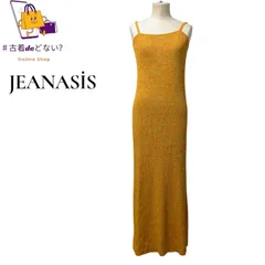 JEANASIS ジーナシス レーヨン混 ニット キャミワンピース F イエロー オレンジ ロング マキシ丈 リブ ノースリーブ 春夏