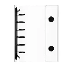 シール帳 透明 クリアバインダー A7 6穴リング式 手帳 スナップボタン2個留