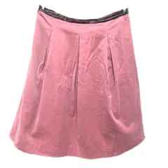 M【超美品 | anatelier / アナトリエ 】スウェード調 膝丈 フレアスカートくすみピンク 秋冬 2212E1660