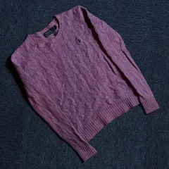 ポロラルフローレン ケーブルニット パープル