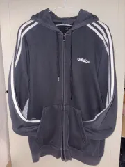 アディダス 3本線 ブラック ジップアップパーカー XL