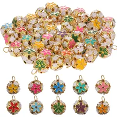 【在庫処分】ベル チャーム 鈴 14mm 50個 アクセサリーチャーム ミニベル 花モチーフ 中空 DIY Gadpiparty 手芸用鈴 装飾 ジュエリー オーナメント クリスマス 飾り