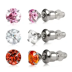 【在庫セール】3セット レディース ジルコニア 耳飾り K18 金属アレルギー対応 小さい 両耳用 シンプル アクセサリー ピアス パーティー プレゼント DENIKS お祝い おしゃれ