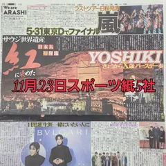 匿名配送！送料込み！  11月23日 朝刊　 スポーツ紙全5社