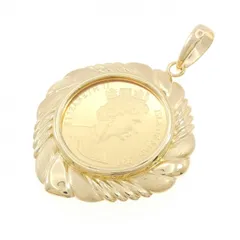 K18YG(枠) コイン ペンダント