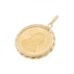 K18YG(枠) コイン ペンダント