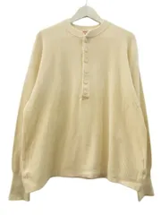 ヘルスニット healthknit ロンT 長袖 Tシャツ サーマル ヘンリーネック オフホワイト 生成り 綿 コットン トップス