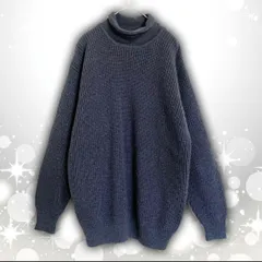 【即決ご希望額はコメントへ】 良品　90s 古着　Flash up UOMO　ウール　ニット　ハイネック　セーター　グレー　M　プルオーバー　ユニセックス　チャコール　オーバーサイズ　クルーネック　ヴィンテージ　レトロ　カジュアル　アラン　ケーブル　シンプル