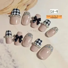 千鳥柄　埋めつくし　ネイルチップ