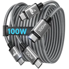 タイプc 断線防止 高速データ転送 ナイロン編み 超急速充電】USB USBC to USBC 充電ケーブル 100W/5A iPhone 16 15 Pro PD対応 Max Samsung Galaxy S25 ケーブル【2M/2本 S24 Google