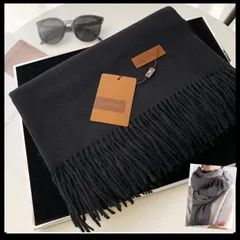 大判　マフラー　ストール　カシミヤタッチ 黒 グレー　ユニセックス 防寒　上品　高級感　通勤　通学　デート　クリスマスプレゼント