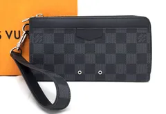 D2840◆ほぼ未使用【ルイ ヴィトン】ジッピードラゴンヌ M60379 ダミエ グラフィット◆ICチップ確認済 L字ファスナー長財布