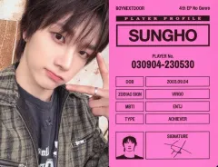 【中古】コレクションカード(男性) BOYNEXTDOOR/ソンホ(SUNGHO)/CD「No Genre」(Board Game ver.)トレーラーフィルムフォトカード