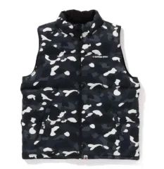 極美品✨カモフラ✨アベイシングエイプ 金属ロゴ 2WAY ダウンベスト