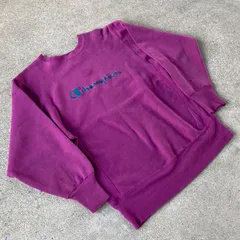 90's USA製 Champion REVERSE WEAVE 刺繍ロゴ　チャンピオン　リバースウィーヴ　古着　スウェット　トレーナー パープル　L